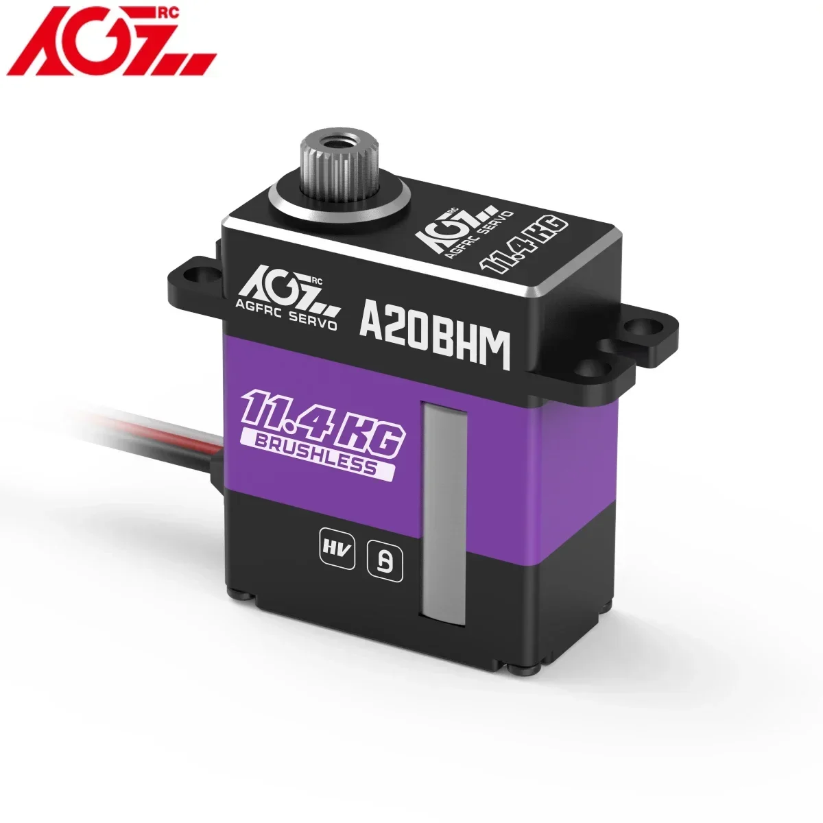 AGFRC A20BHM Fast Response 11.4kg Super Torque Brushless Motor Steel Gear CNC Programmable Mini Servo For RC Cars Crawler Truck