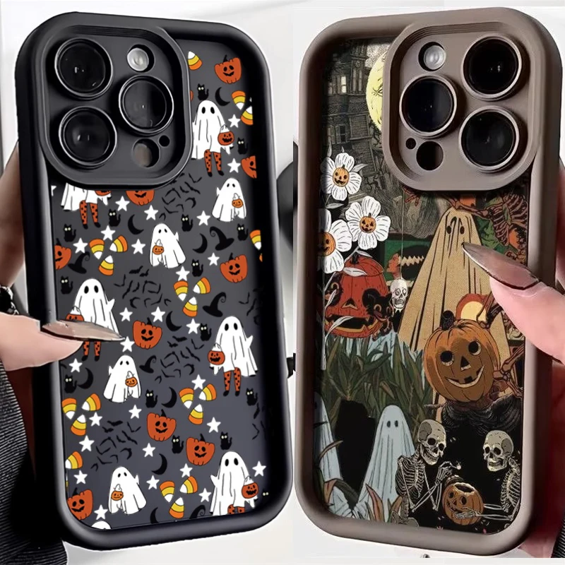 Halloween Spooky Pumpkin Phone Case For OPPO Realme 5 5i 7i 8i 7 8 9 11 12 13 14 15 Pro Plus F29 Pro Reno 4 8Z 7Z Casing Cover