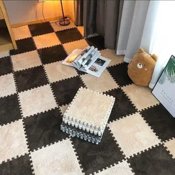 4/6/10Pcs Lot Soft Plush Kids Carpet Baby Play Mat Children's Rugs Toy Grid Foam Floor Mat Puzzle Patchwork Carpet DIY 30x30x1cm