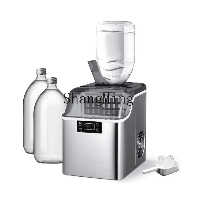 ماكينة صنع الثلج الجديدة SM منزلية صغيرة عنبر أوتوماتيكية بالكامل لمتجر الشاي والحليب ماكينة مكعبات الثلج التجارية
