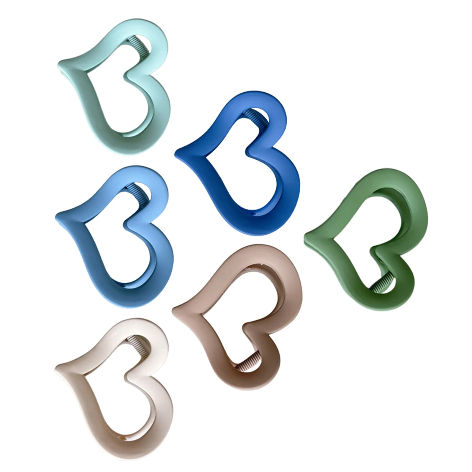 

6pcs Heart Hair Claw Clips Small Claw Clips Women Durable Acrylic Thick Thin Curly Hair Parties Daily Wear Accessories