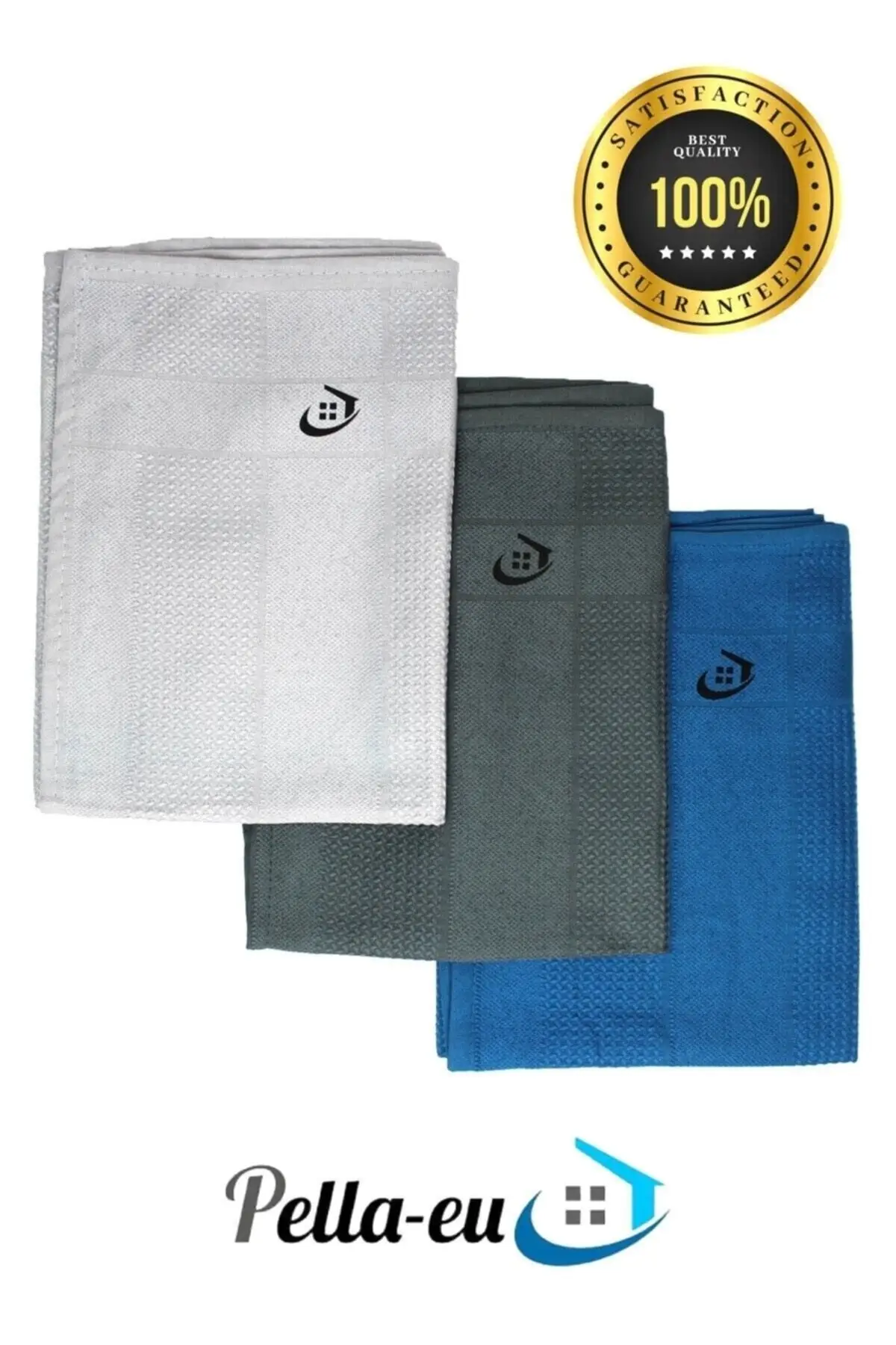 Orijinal Pella-EU Microfiber Cleaning Cloth (3'lü package) Quality Solid Trace Lint Long-Lasting Cleaning Cloth