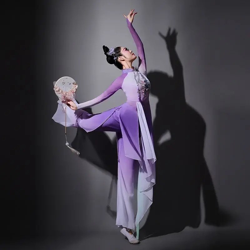 Purple Classic Dance Costume Beautiful Chinese Yangko Dance Performance Clothing Traditional Clothes