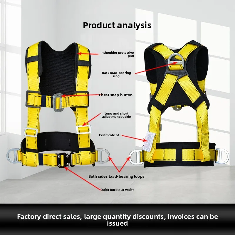 Three-point Safety Belt Outdoor Indoor Rock Climbing Half Body Full Body High-altitude Work Safety Belt Electrician Double Back