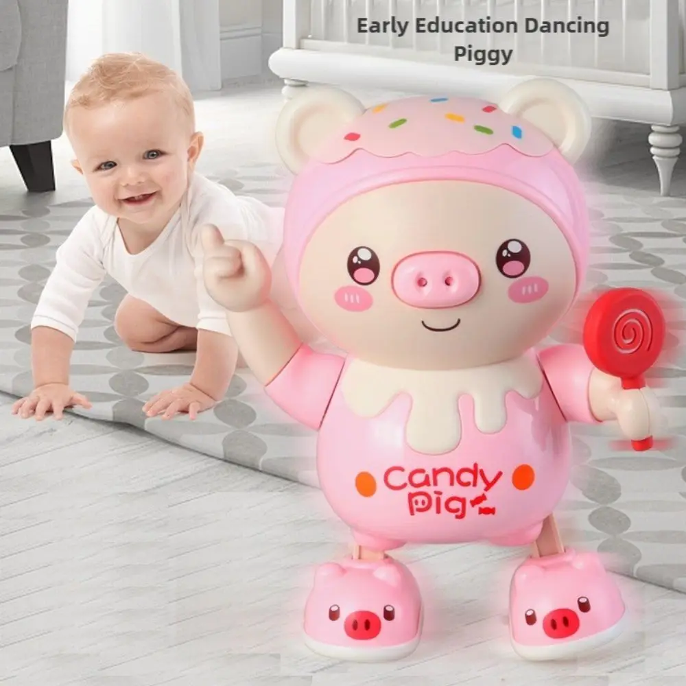 Cochon électronique en plastique amélioré pour animaux de compagnie, jouet électrique rose bleu marche, éclairage musical, poupée intelligente pour enfants