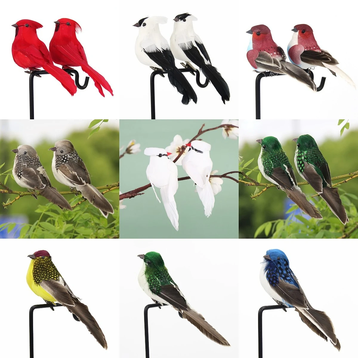 New Creative Random Artificial Birds Fake Foam Animal Simulation Feather Birds Models DIY Wedding Home Garden Ornament Decor 1pc