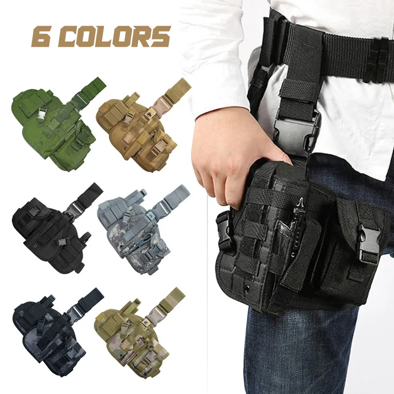 Waterproof Universal Drop Leg Gun Holster Right Handed Tactical Thigh Pistol Bag Pouch Outdoor Sprots Legs Harness