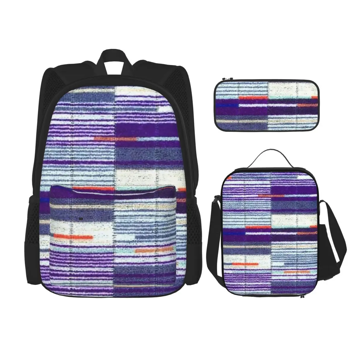

Elizabeth Line Underground Moquette Seat Cover BackpacksStudents School Bags Kids Rucksack Lunch Bag Pen Bag Three-Piece Set