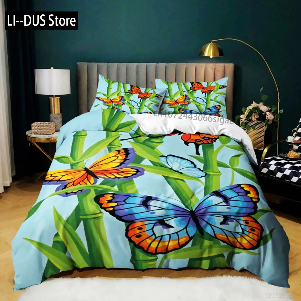 

Butterfly Duvet Cover Set Full Size Butterfly Bedding Set For Kids Teens Microfiber Bohemian Style Butterflies Comforter Cover