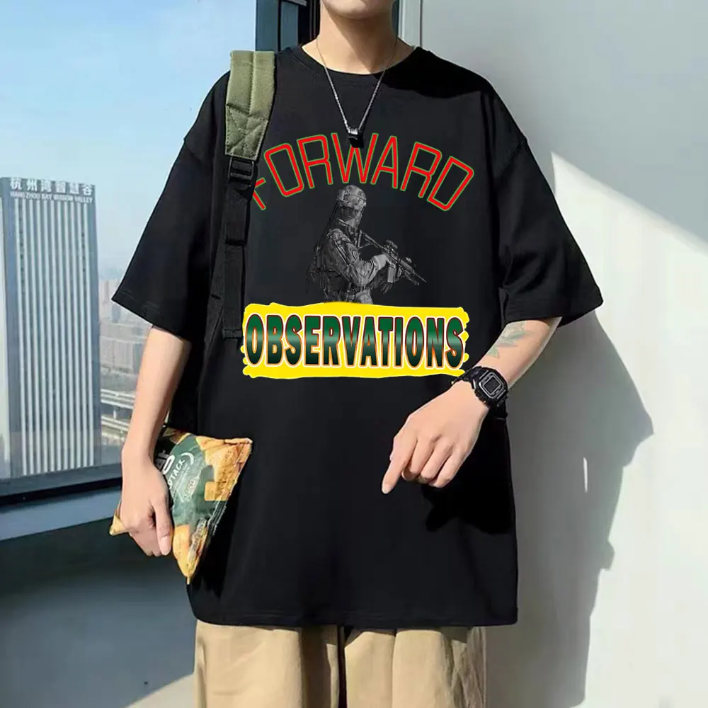 

Forward Observations Group Graphic Print Tshirt Men Fashion Classic Tees Streetwear Male Oversized 100% Cotton Crewneck T-Shirts