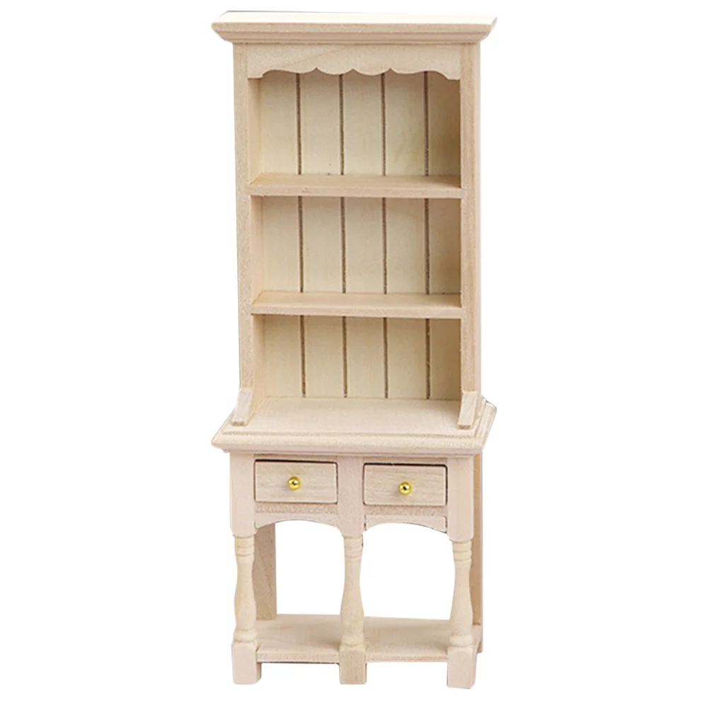 House Storage Cabinet Mini Model Furniture Bookshelf Accessories Chest of Drawers Small Cupboard Miniature