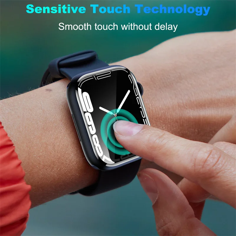Soft Glass For Apple Watch Screen Protector 44mm 45mm 41mm 38mm 42 40mm 9D HD Full Film iWatch series 6 5 3 8 7 9 se Accessories