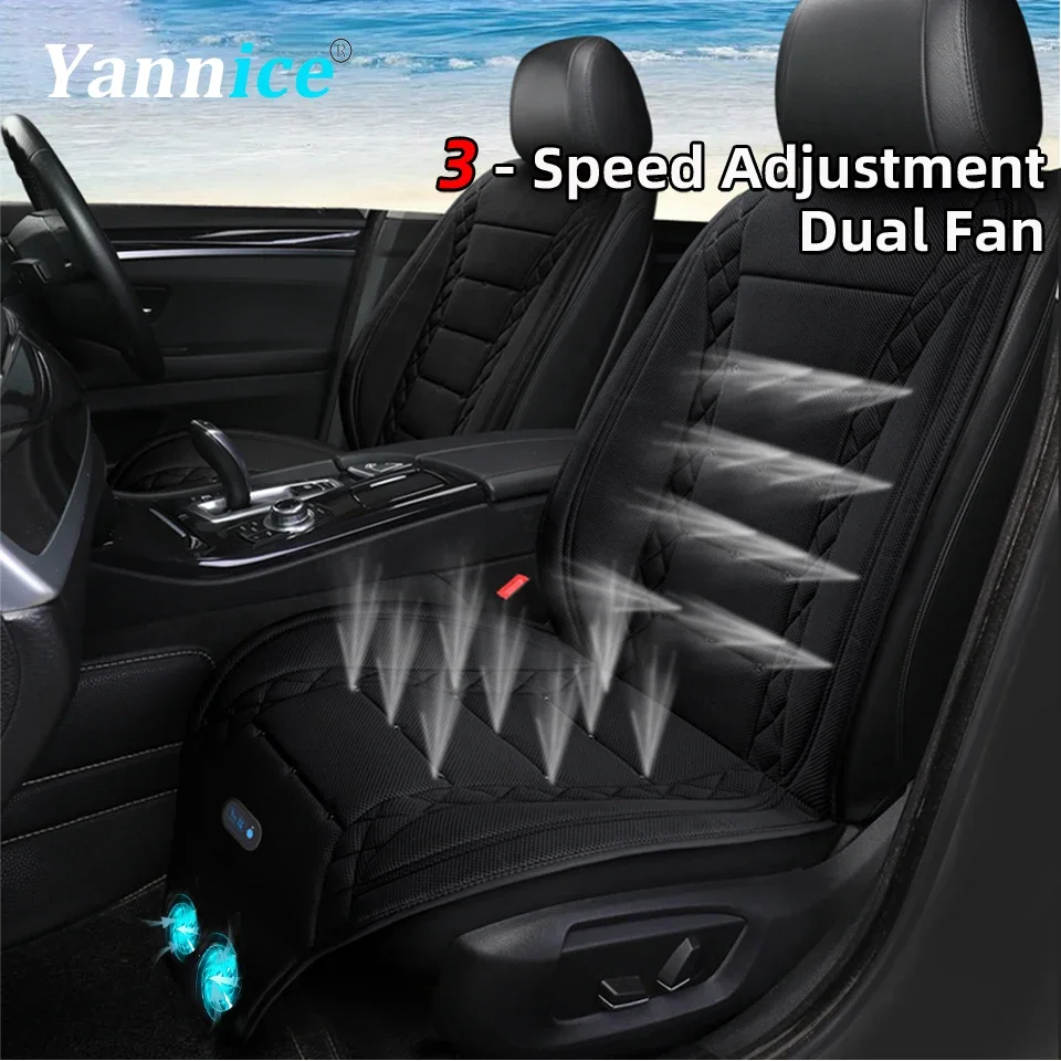 new USB Car Cool Air Front Seat Cushion With Dual Fan 12V/24V Universal Car Interior Seat Cooling Pad Rapid Cooling Car Fan Seat