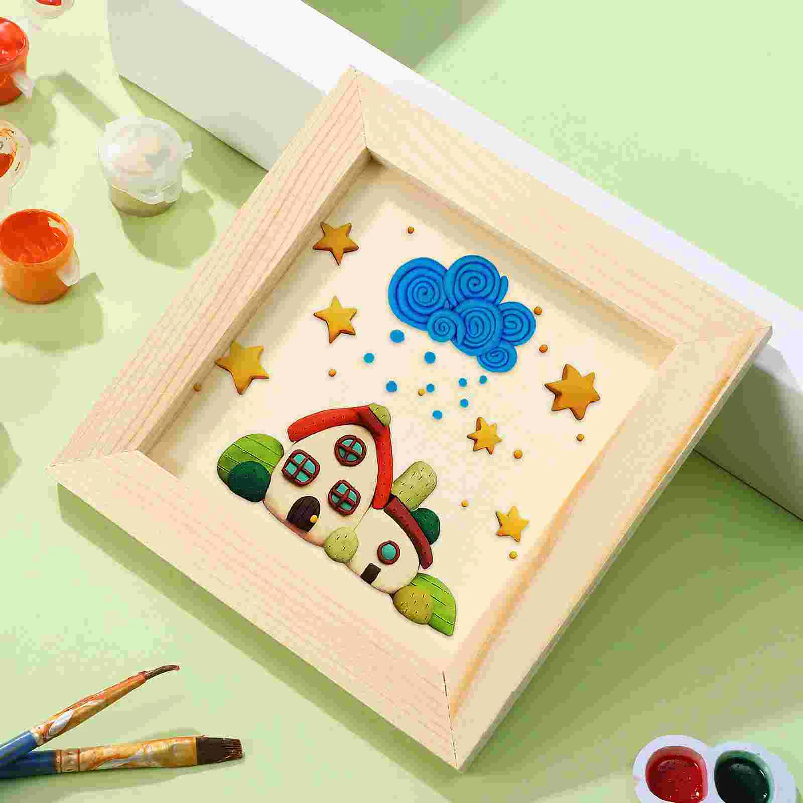 10 Pcs Photo Frame Frames for Crafts Square Pictures Kids Wood Painting Box Child