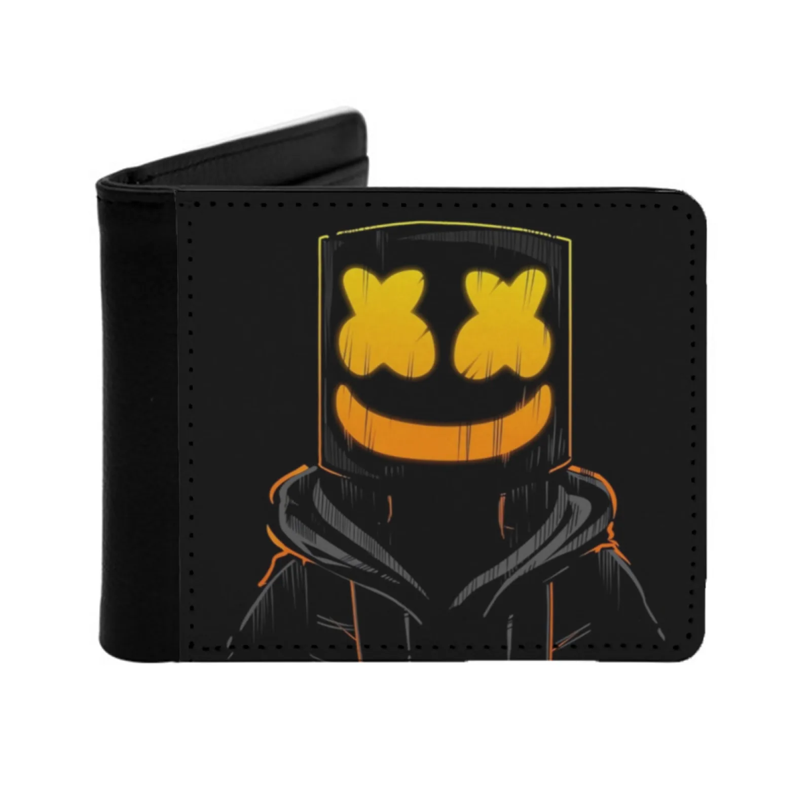 تي شيرت وأغطية مطبوعة بدون قاع؟ ? ? محفظة رجالية جديدة قصيرة أزياء بو الجلود المحفظة متعددة بطاقة المحفظة الوجه المبتسم