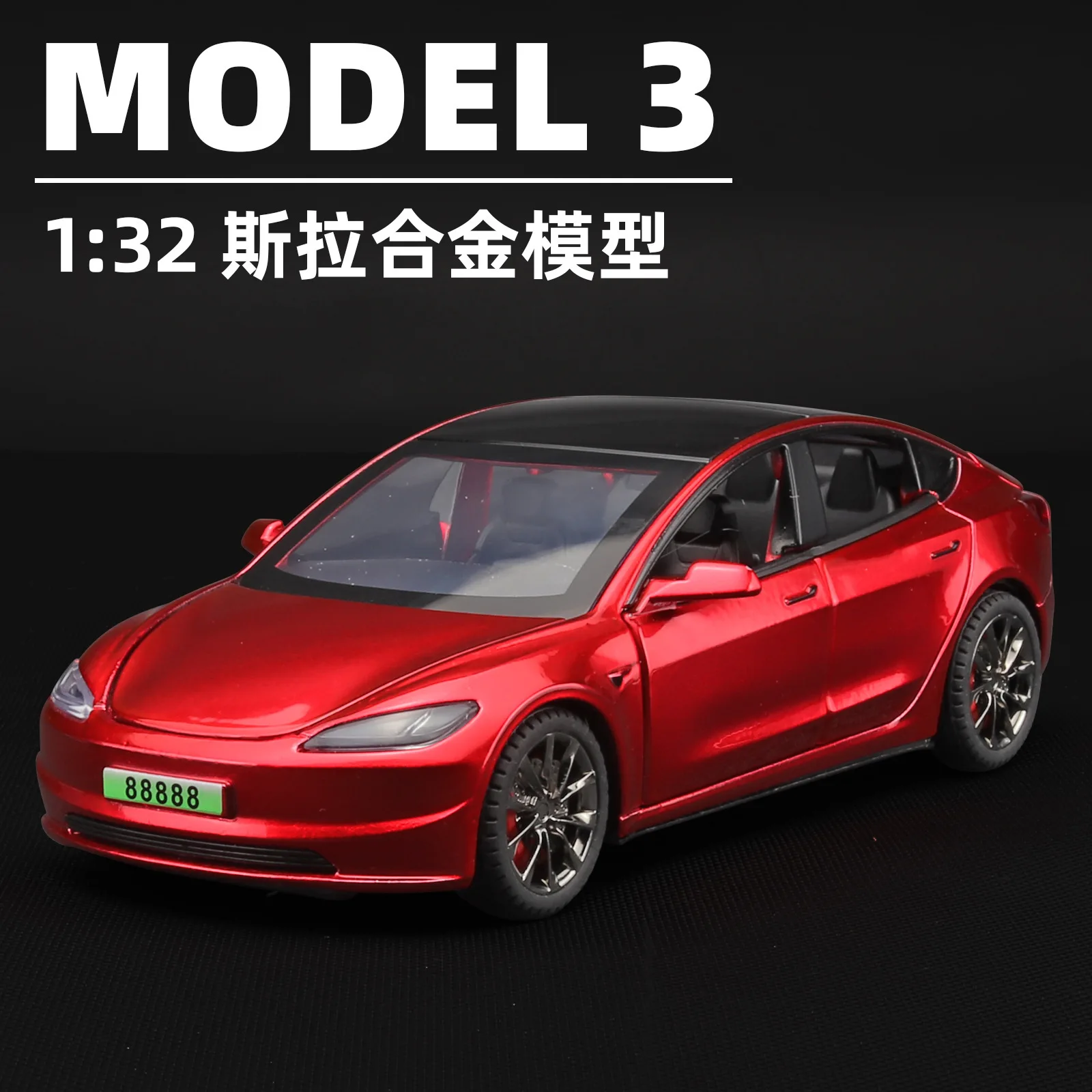 

1:32 Model 3 Alloy Car Model Simulation Electric Car Model Toy Ornament Gift Diecast Alloy Car Model Collectible