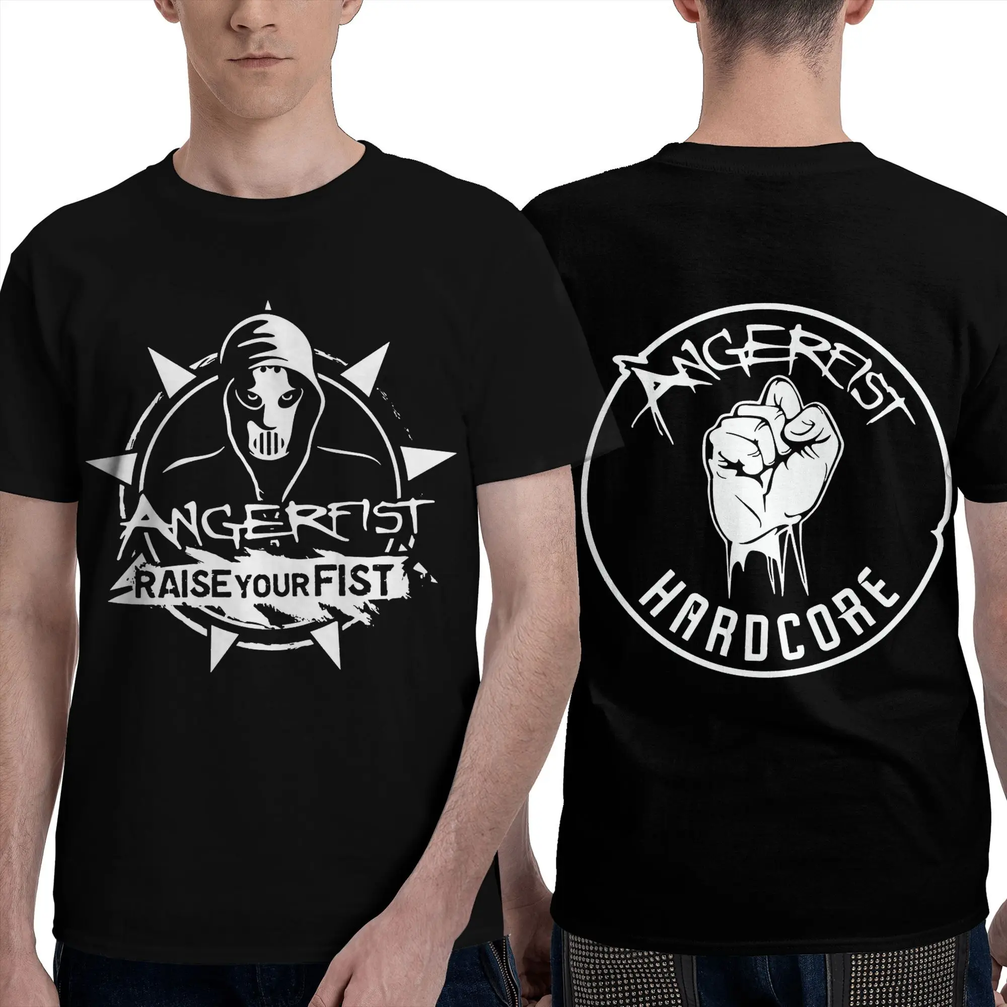 

Summer Fashion Angerfist T Shirts for Men Pure Cotton Vintage T-Shirt O Neck Tee Shirt Short Sleeve Clothing Summer