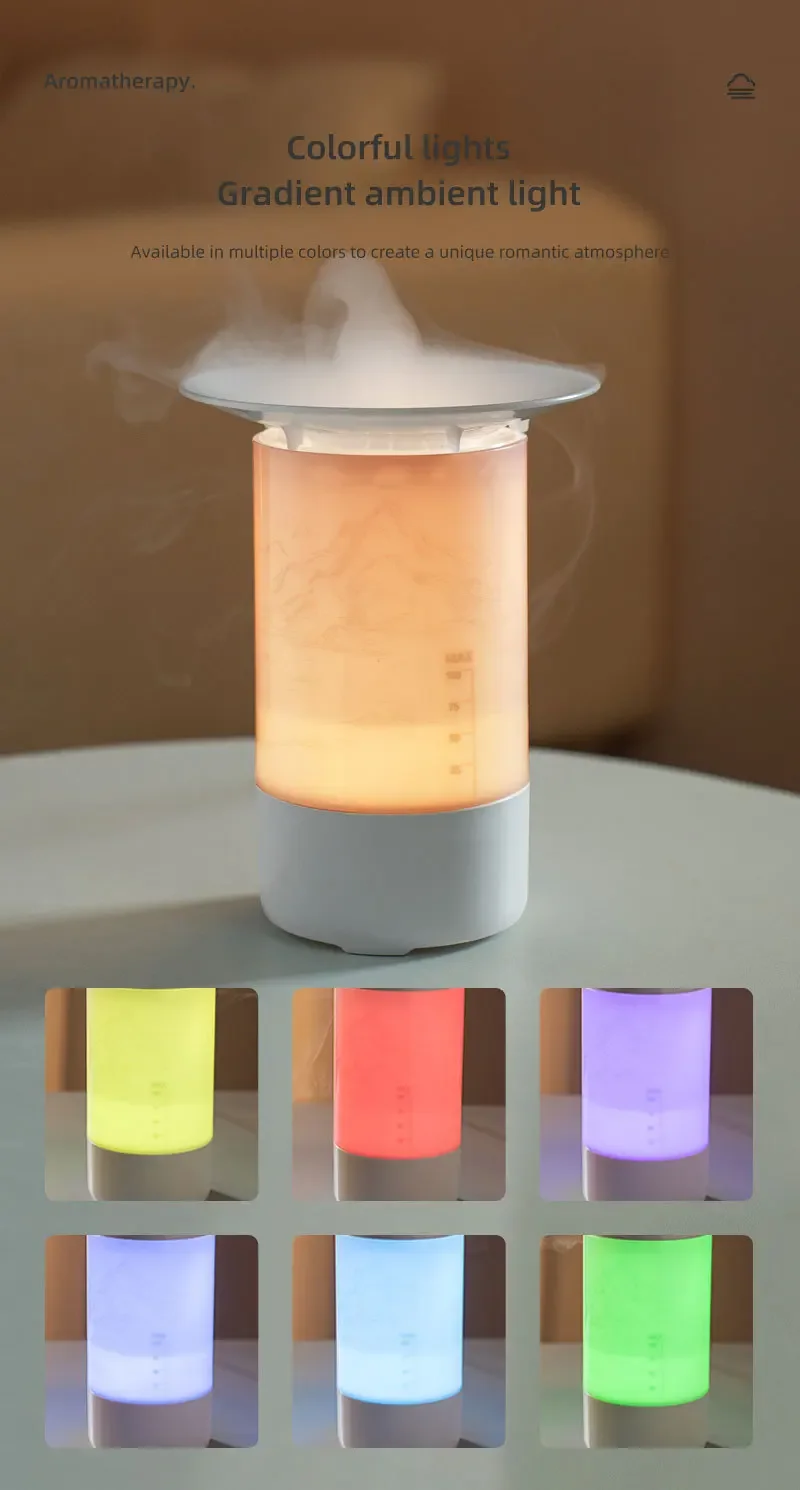 2025 ناشر رائحة بسيط سطح المكتب مرطب هواء صغير بالموجات فوق الصوتية البخاخ الروائح زيت طبيعي difusor مع ضوء RGB