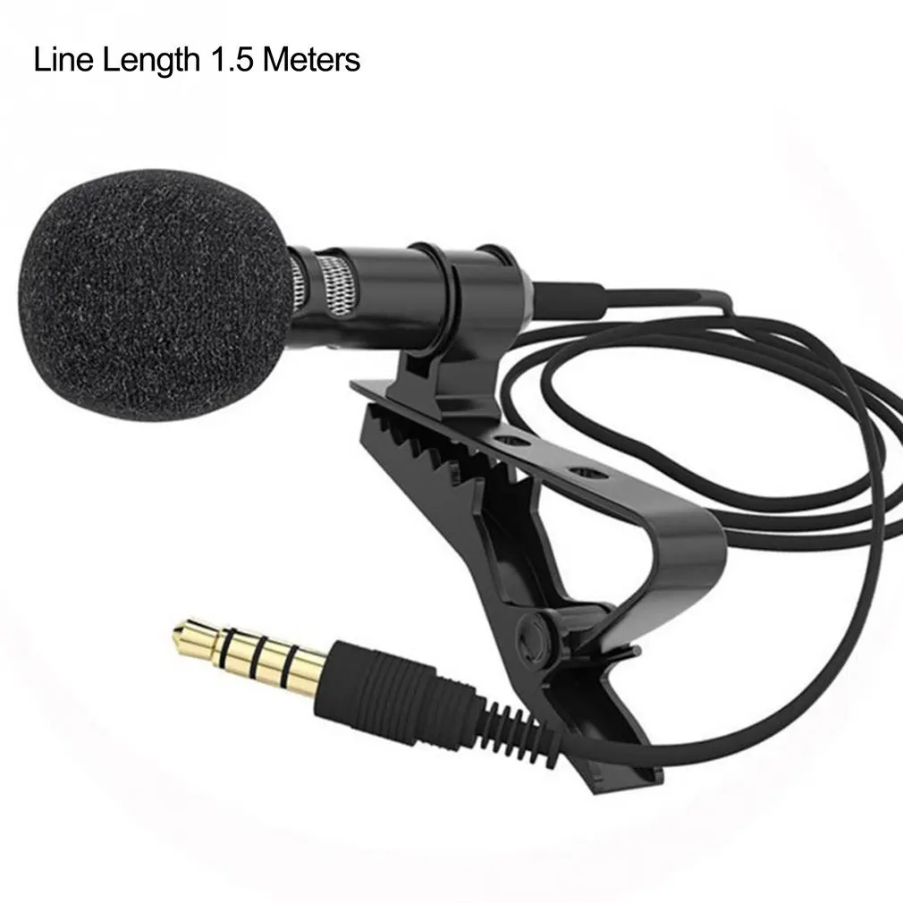 3.5mm Lavalier Microphone Vocal Stand Clip Tie For Mobile Phone Conference Speech Audio Video Lapel Microphone 1.5m/3m Bracket