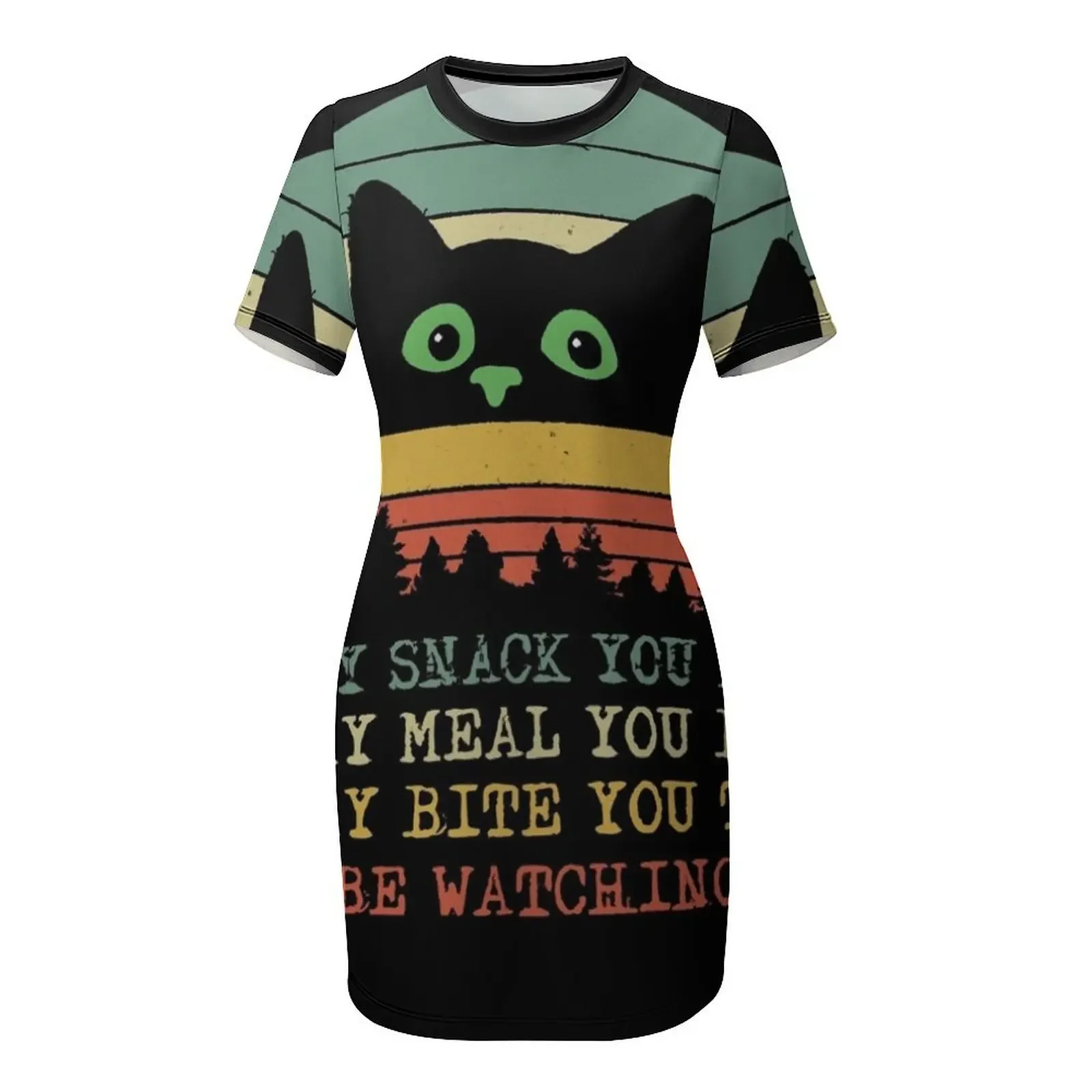 Every snack you make cat mama T-Shirt Short-Sleeved Dress dress elegant women's sets Women's summer suit Dress