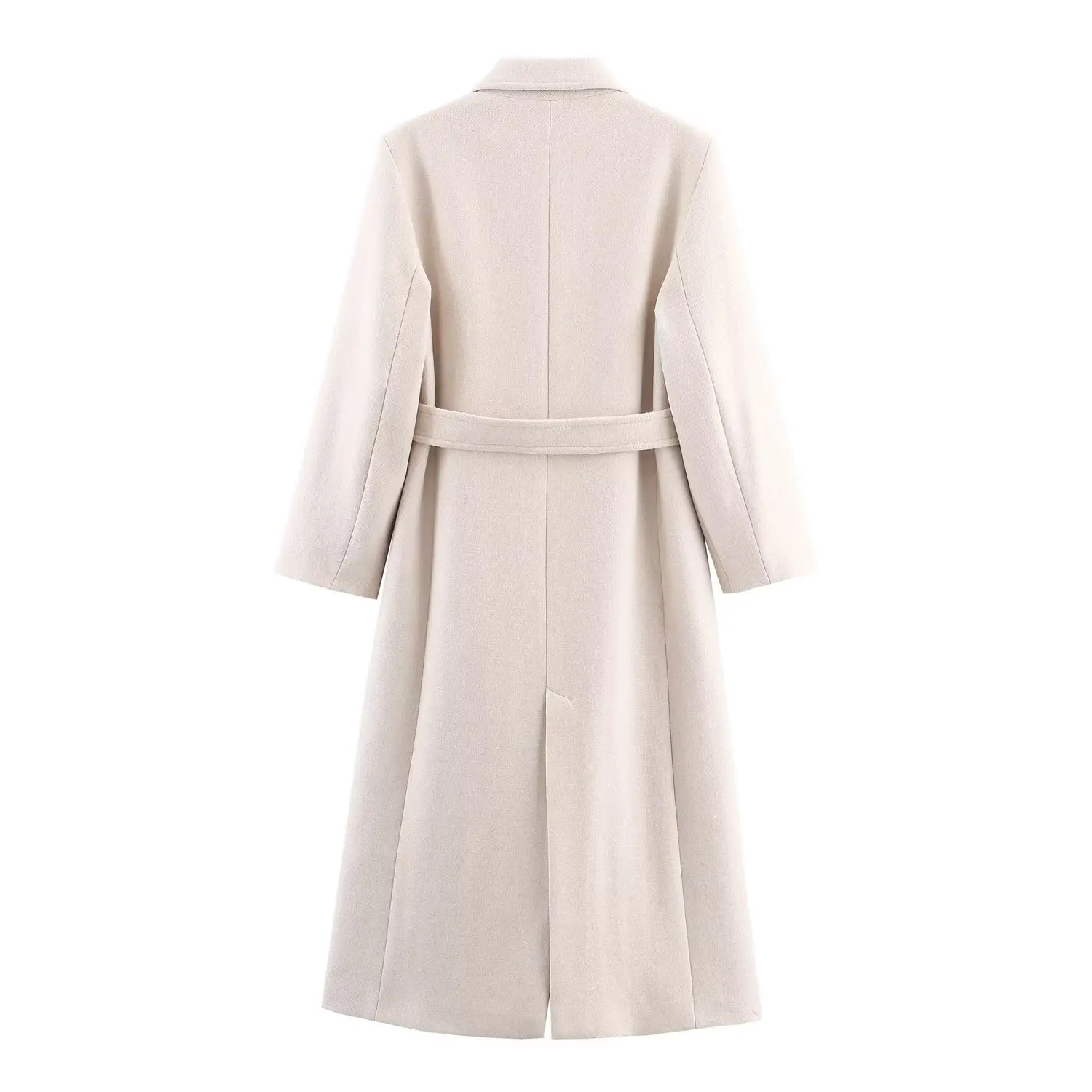 

JNLEAOG Autumn New Women's Long Coat Jaet Mixed Fiber with Belt Street Sle Long Sve Polyester Outerwear