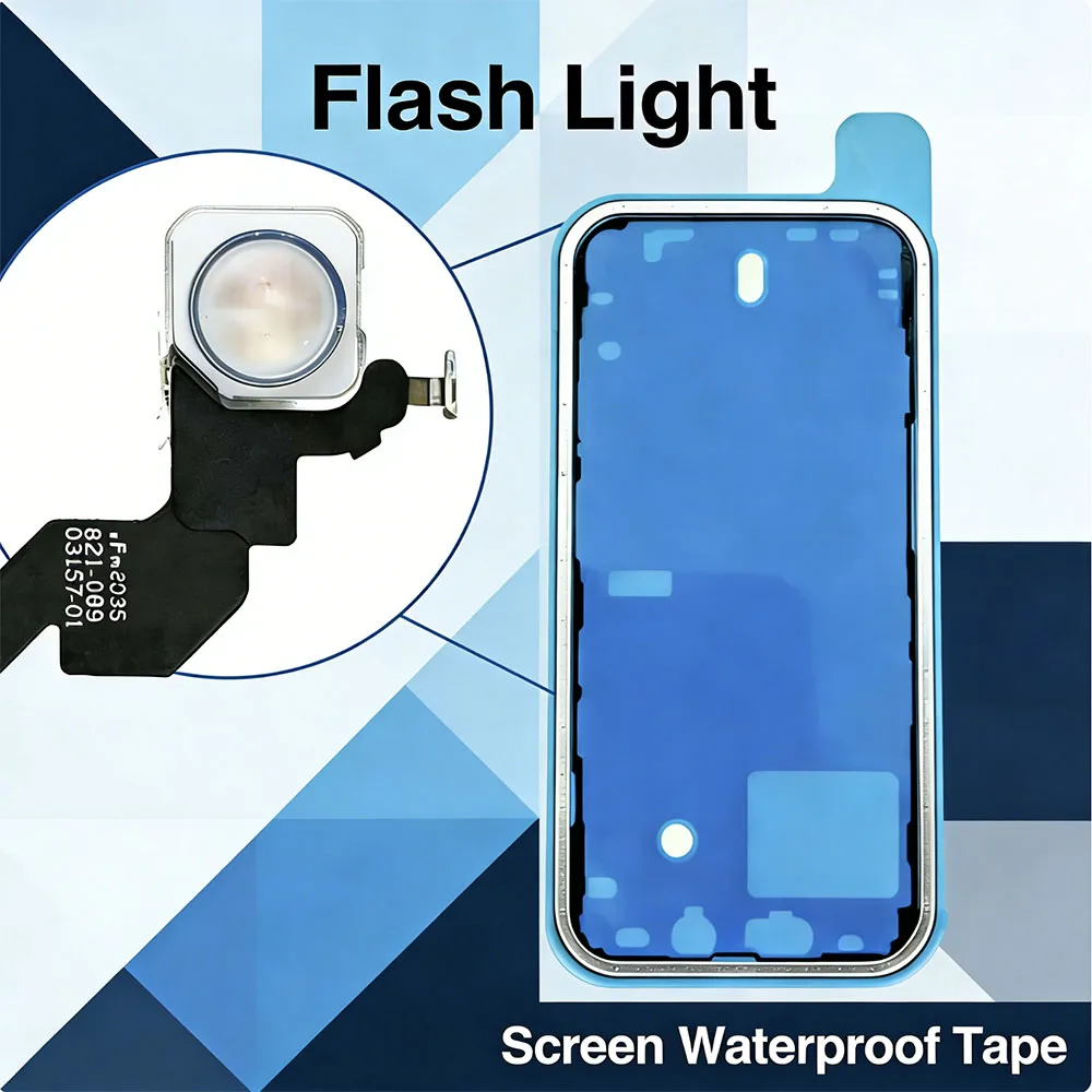 Flash Light With Screen Waterproof Tape Replacement For iPhone 12 13 14 Plus Mini Pro Max LED Flashlight Flex Cable