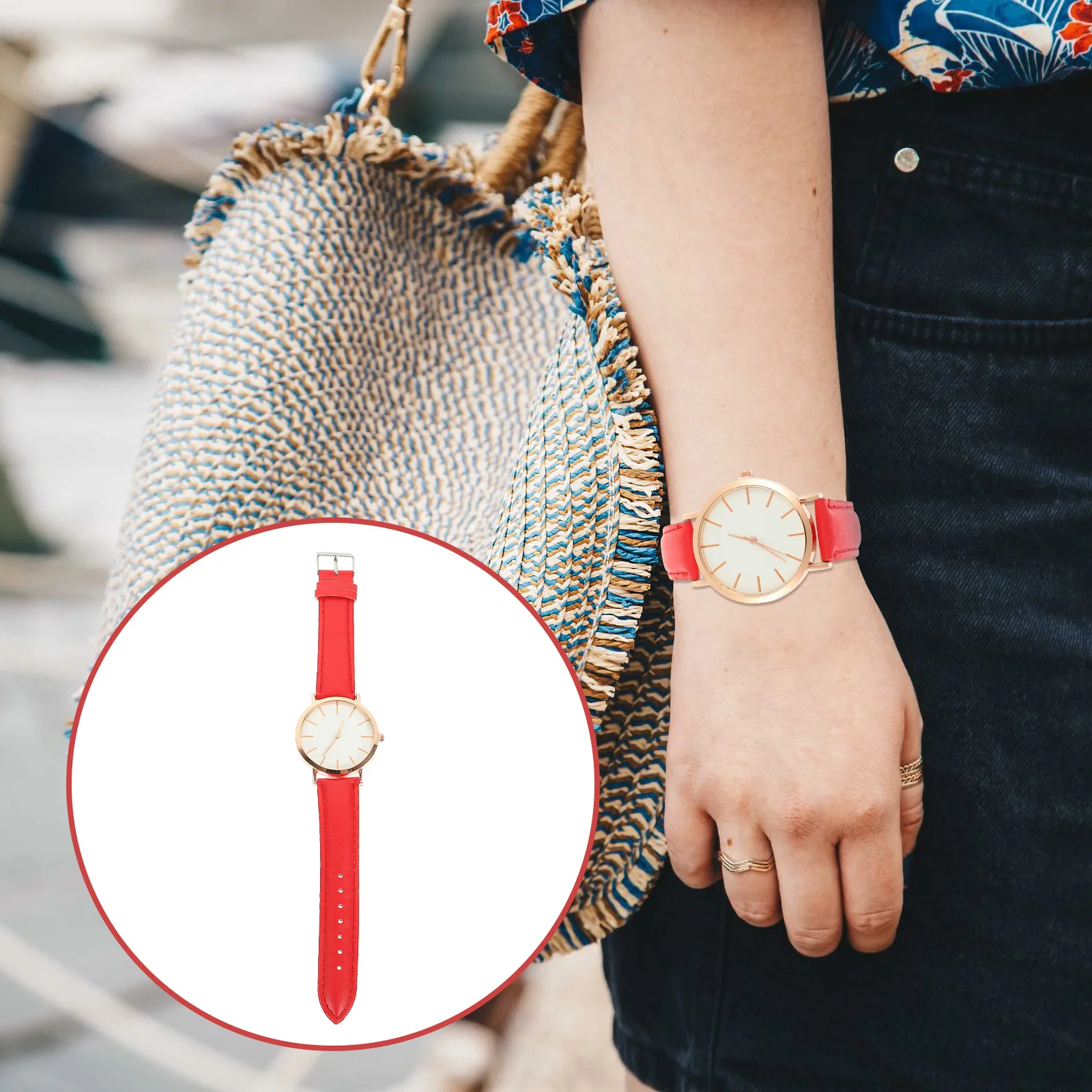 

Simple Design Quartz Watch for Women Comfortable Strap Wristwatch Fashion Daily Wear Party School Accessory Gift for Her