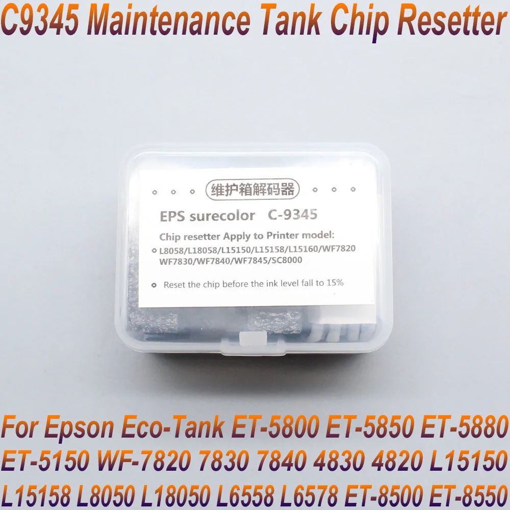 

C9345 Сброс чипа резервуара для обслуживания Epson T-8550 ET-8500 ET-16000 L8050 L15158 L15168 L15150 L15160 6558 c8000