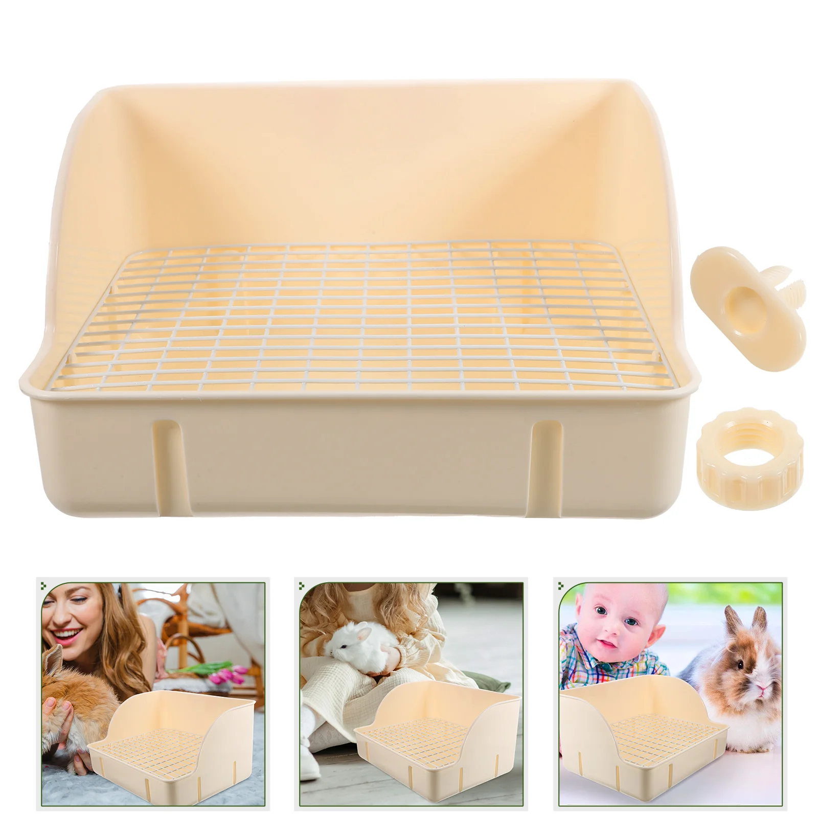 Rabbit Potty Pet Bedpan Supplies Cage Plastic Pets Trainer for Bunny Linings Toilet Bedding Rabbits