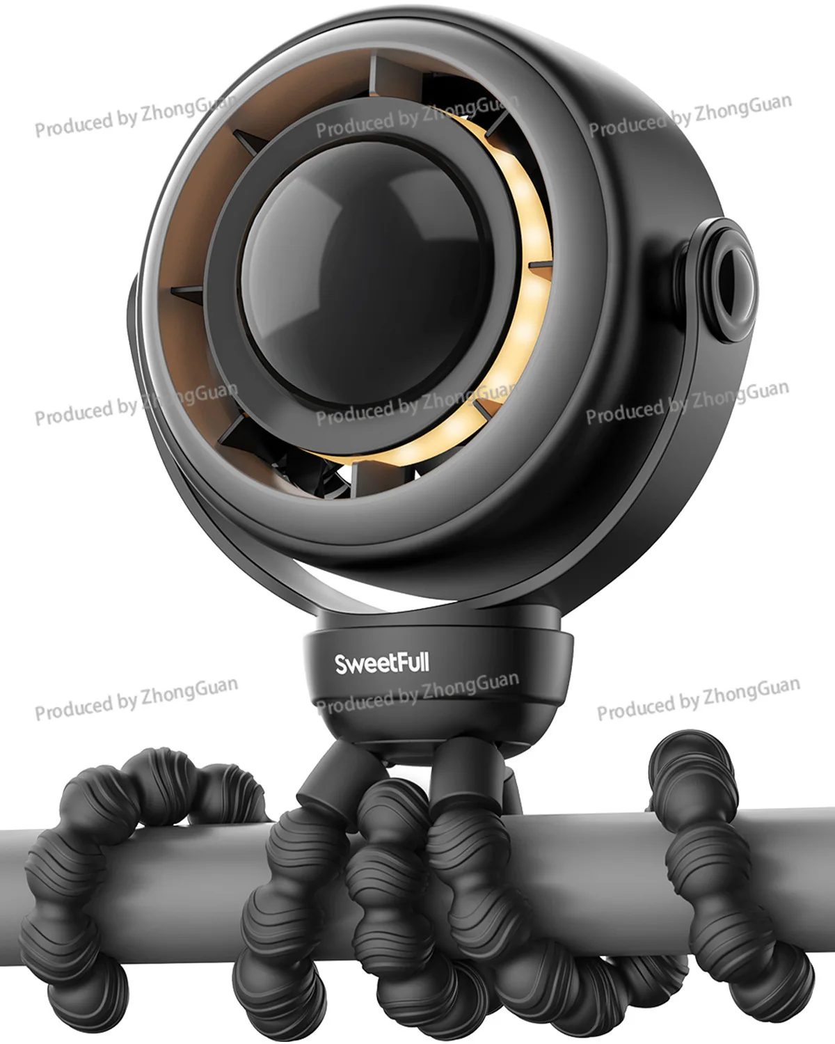 USB Rechargeable Octopus Stroller Fan, Flexible Tripod Portable Mini Cooling Fan for Stroller Car Seat Outdoor Camping