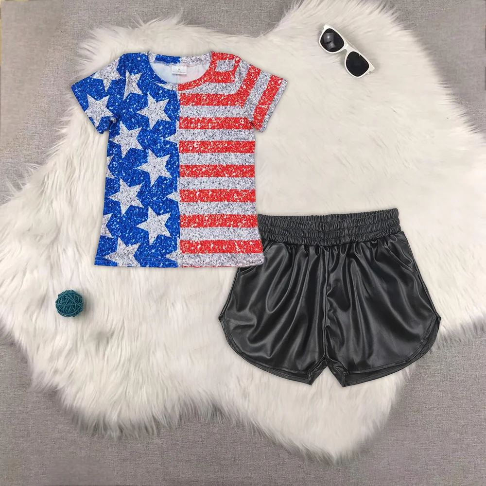 

Baby Girls 4th Of July Stars Stripes Short Sleeve Tee Shirts Tops