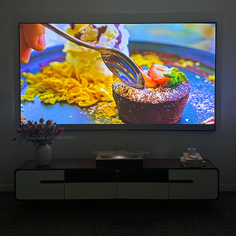 Max 150 Inch Grey Diamond Projection Screen Frame Screen Non Light Resistant For UST Ultra Short Throw Laser Projector 3D 4K