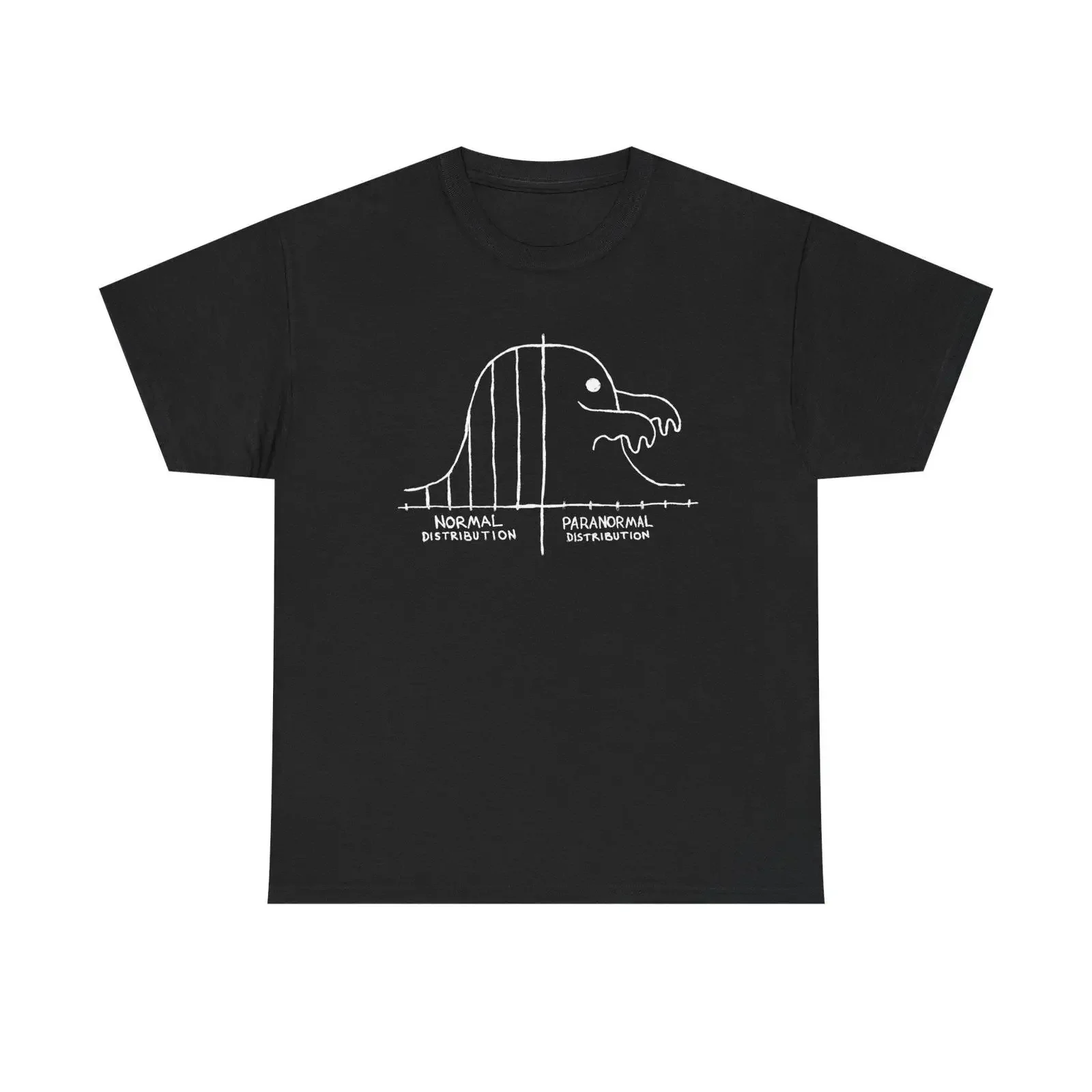 Math Statistics Paranormal Distribution Ghost Regular Crewneck T Shirt vintage Washed Stylish Stretched Breathable homme