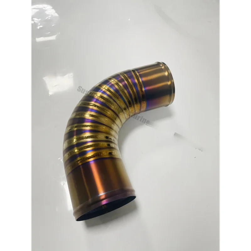 Hot Selling Auto Parts Straight Titanium Exhaust Pipe 90 Degrees Total Length 25 30cm Exterior Accessories