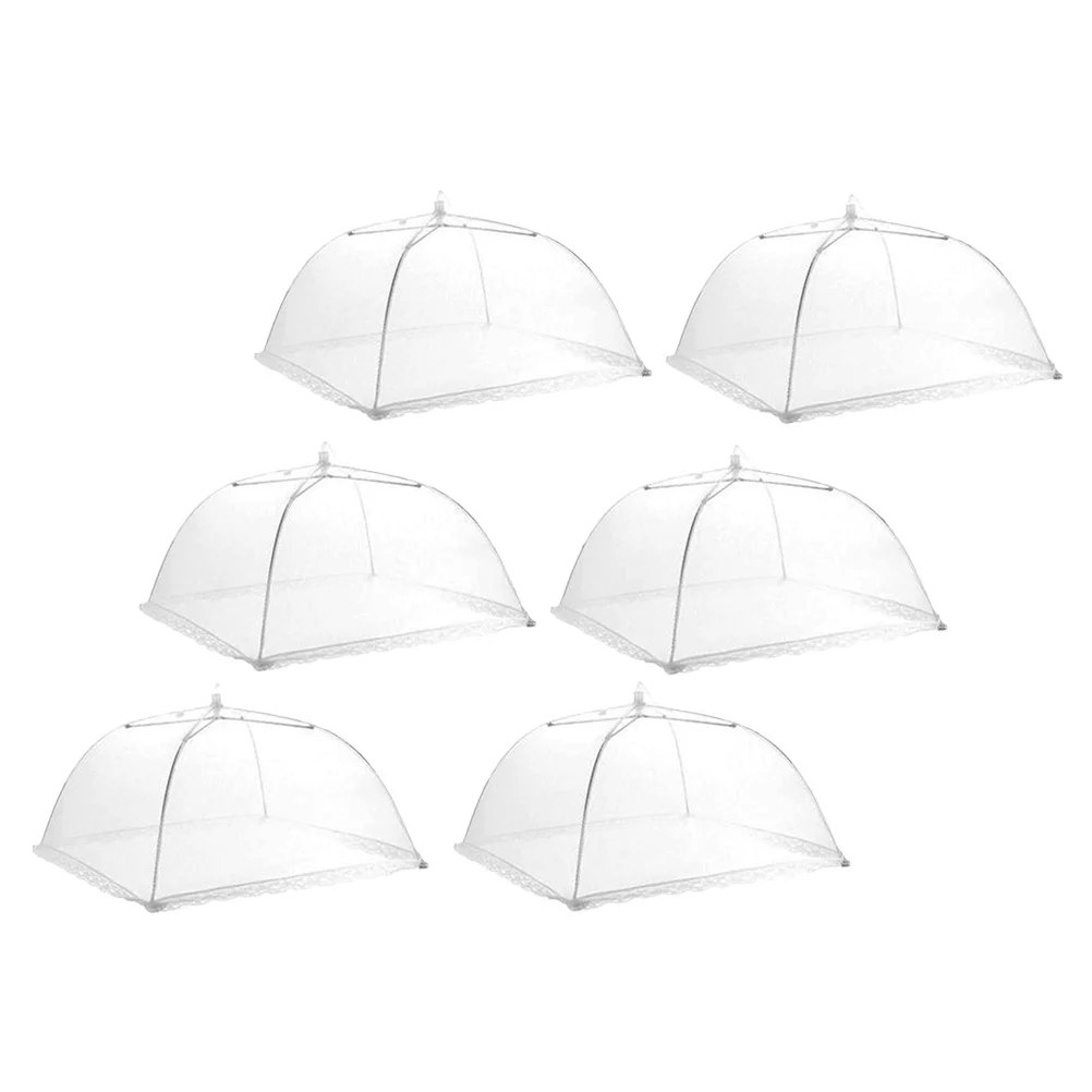 

6pcs Food Covers High Quality Mesh Wear-Resistant Folding Portable For Outdoor Party Camping Kitchen Use Household Food Net
