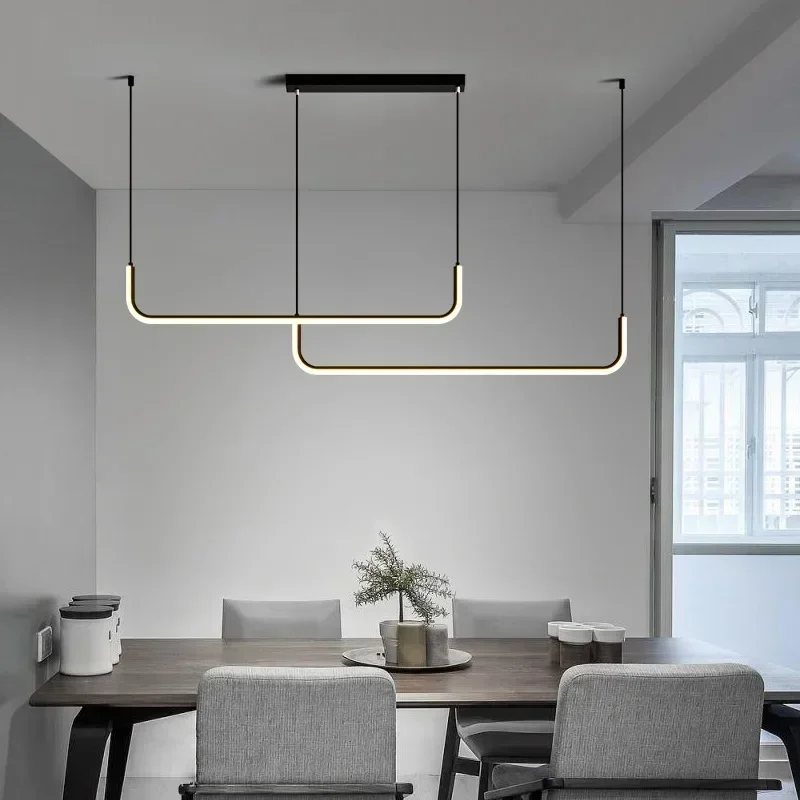 

Modern LED Pendant Lamp Dining Table Lights Minimalist Black Gold Suspension Chandelier Home Decor Lighting Lusters Fixtures