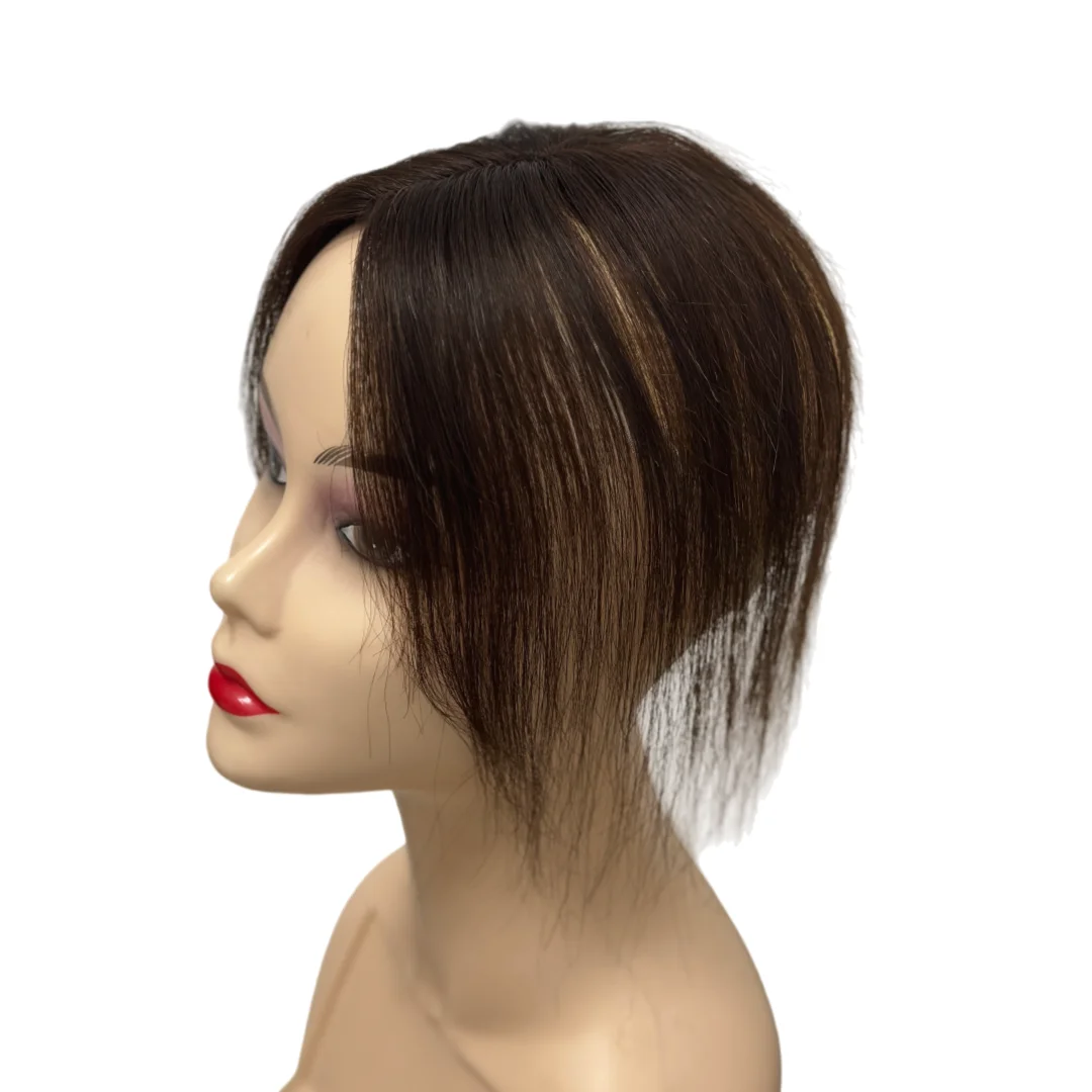 Keine Clip-Topper, Echthaar-Fransen, verbesserte magische Paste, Haar-Topper, Pony für Frauen, flauschige Haarabdeckung, spärliche Haarnähte, Patches – Detail 15