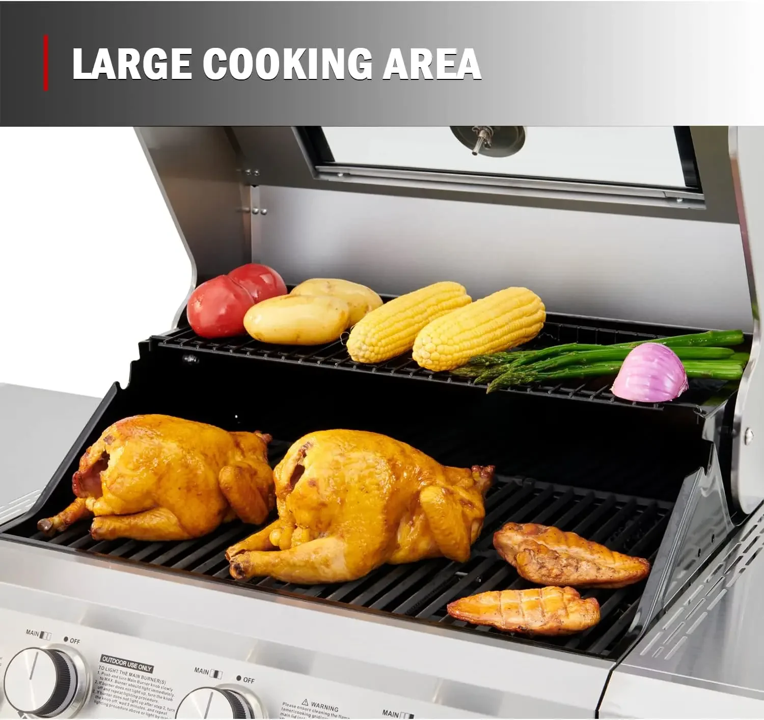 Burner Propane Gas Grills bbq Stainless Steel Heavy-Duty Cabinet Style with LED Controls Side Burner Mesa 400m