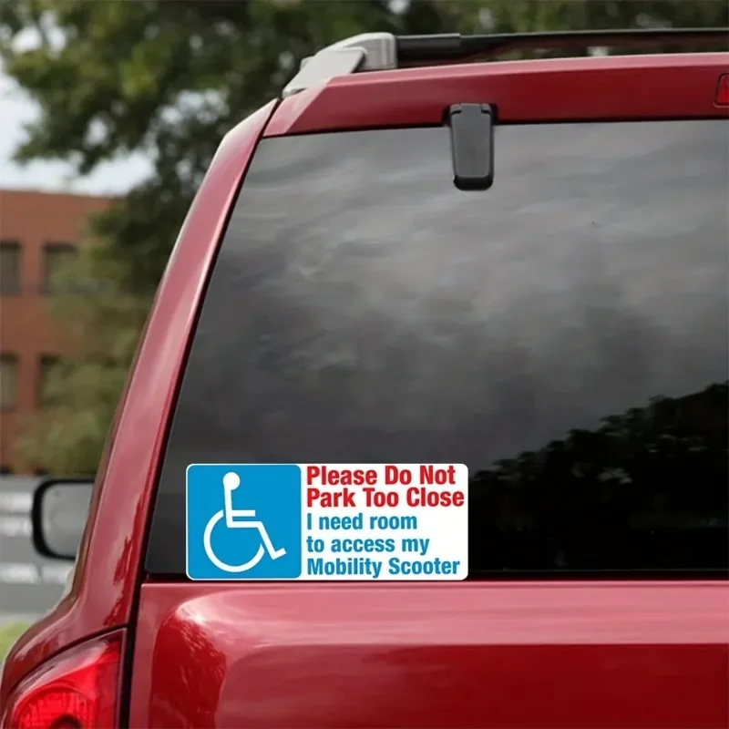Car stickers Do Not Park Too Close Mobility Scooter Stickers Disabled Wheelchair Blue Badge  20X8CM  PVC KK