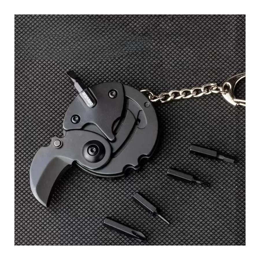 Multifunctional Keychain Screwdriver Hexagon Coin Outdoor EDC Tool Hexagon Folding Coin Knife Pocket Fold Mini coltello Gear Pee