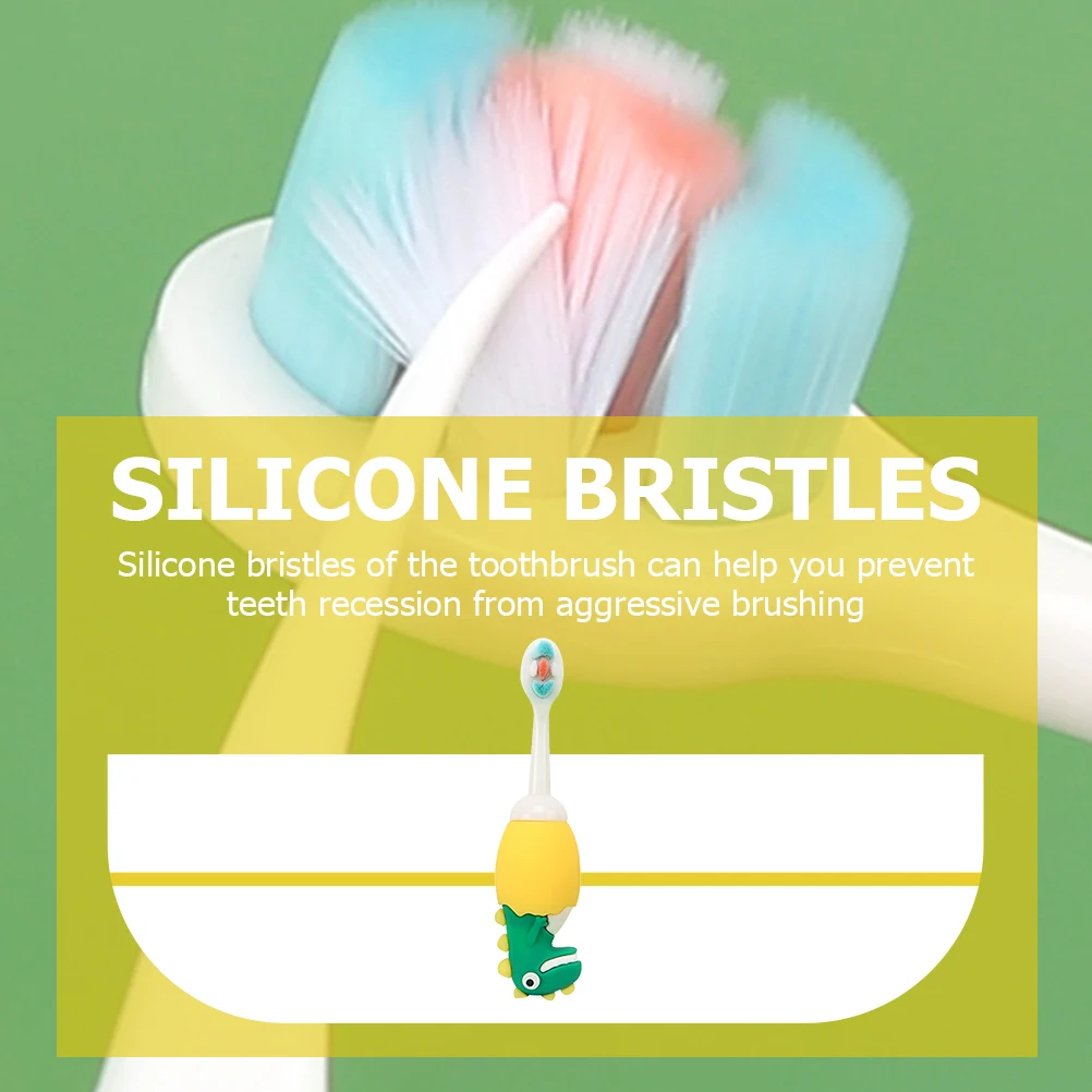 

Cartoon Dinosaur Kids Silicone Toothbrush Oral Cleaning Brush For Boys Girls Children Baby Shower Birth Gift Christmas Gift Kids