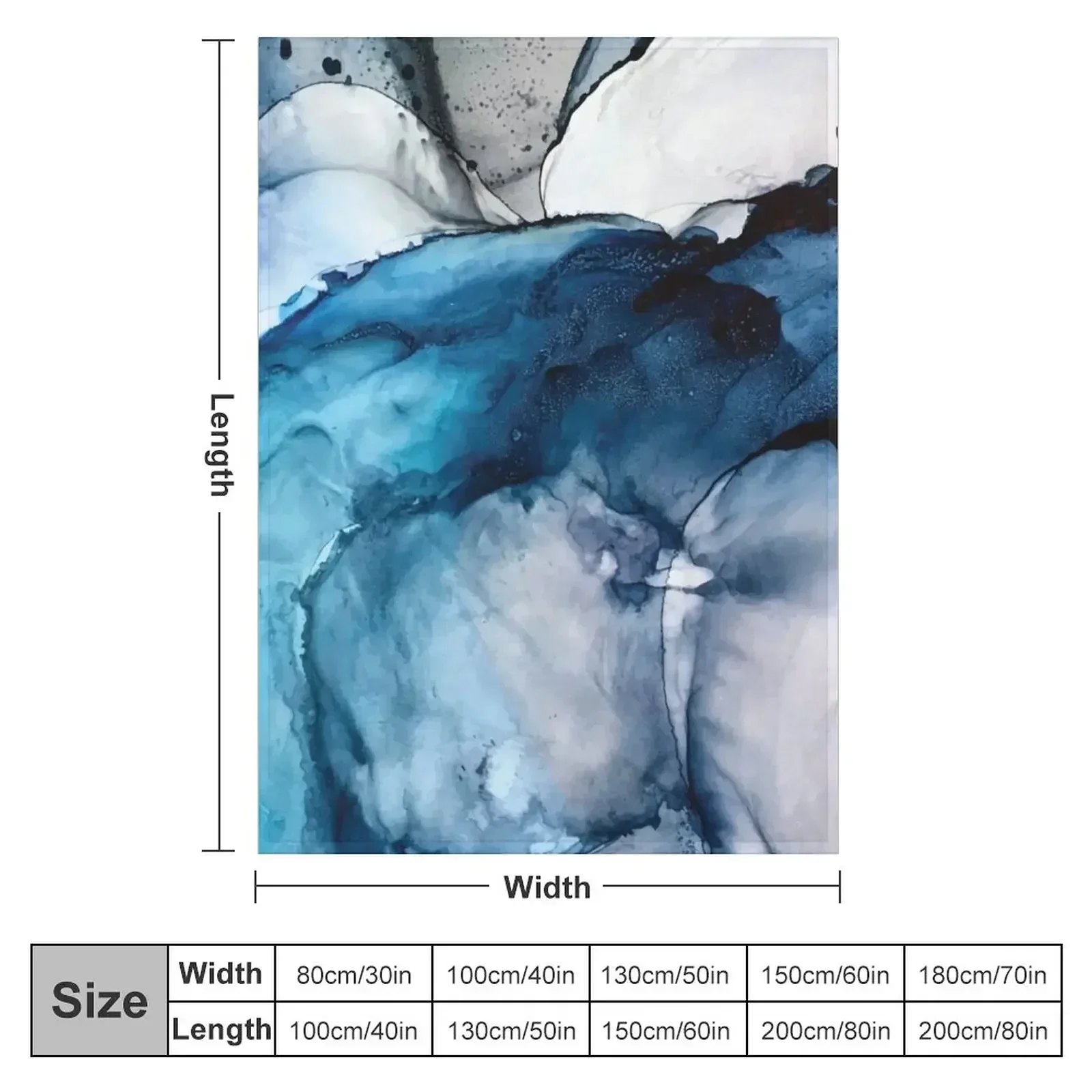 White Sand Blue Sea - alcohol ink painting Throw Blanket valentine gift ideas Stuffeds cosplay anime Furry Luxury Heavy Blankets