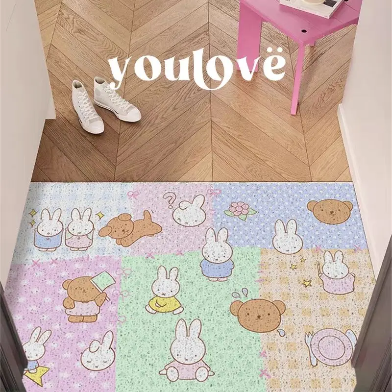 Cute Miffy Floor Mat Dust Removal and Easy Cleaning Entrance Floor Mat Bedroom Living Room Entrance Floor Mat Christmas Gift