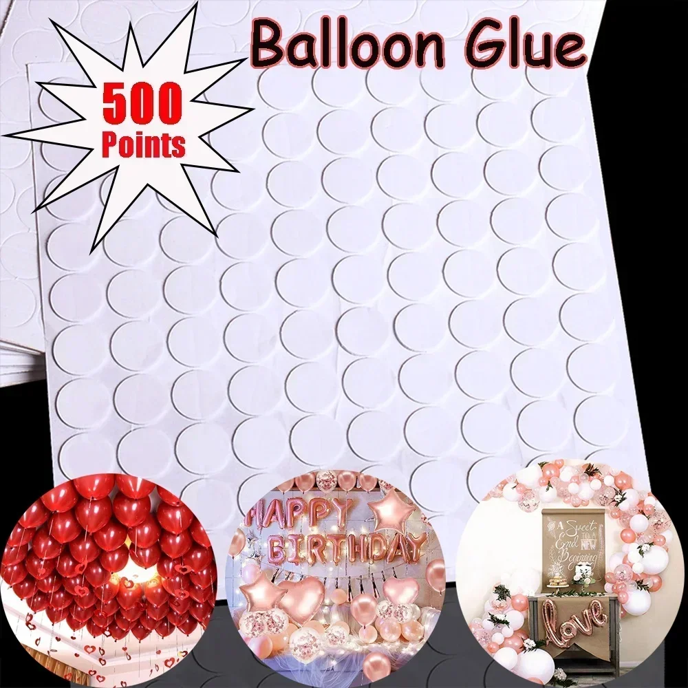 500 Points/set Balloons Attachment Glue Birthday Party Wedding DIY Decor Dot Attachment Balloon Stickers