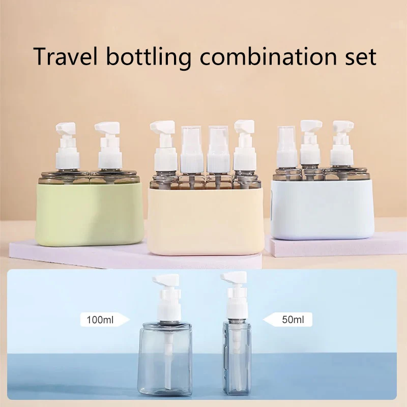 Refillable Travel Bottle Set, Loção Líquida, Shampoo, Shower Gel Dispenser, Recipiente Cosmético Vazio, Atomizador, Combinação, 2, 3, 4 em 1