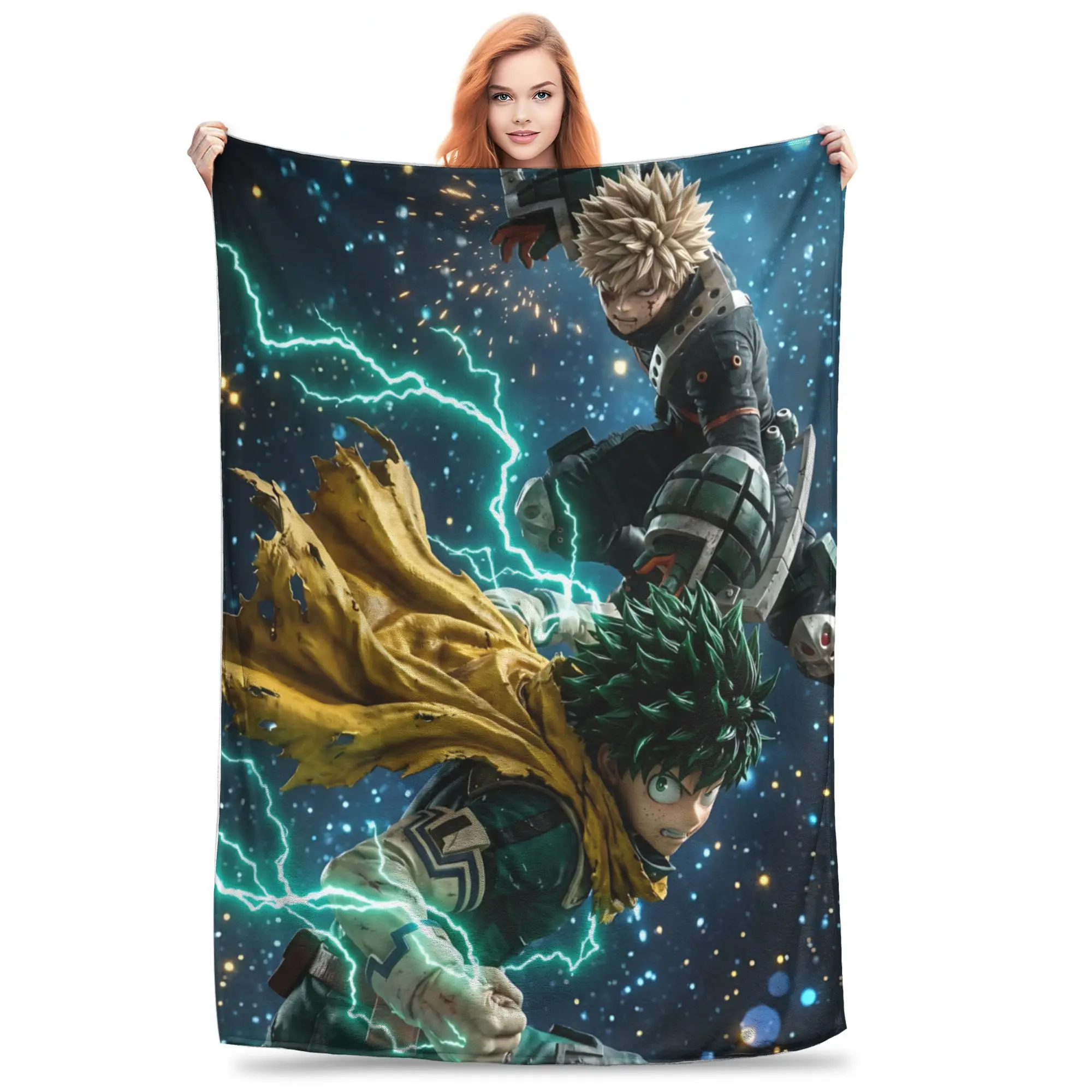 1PC Home Izuku Midoriya  Blanket Throw Super Cosy Plush Living Room Sofa