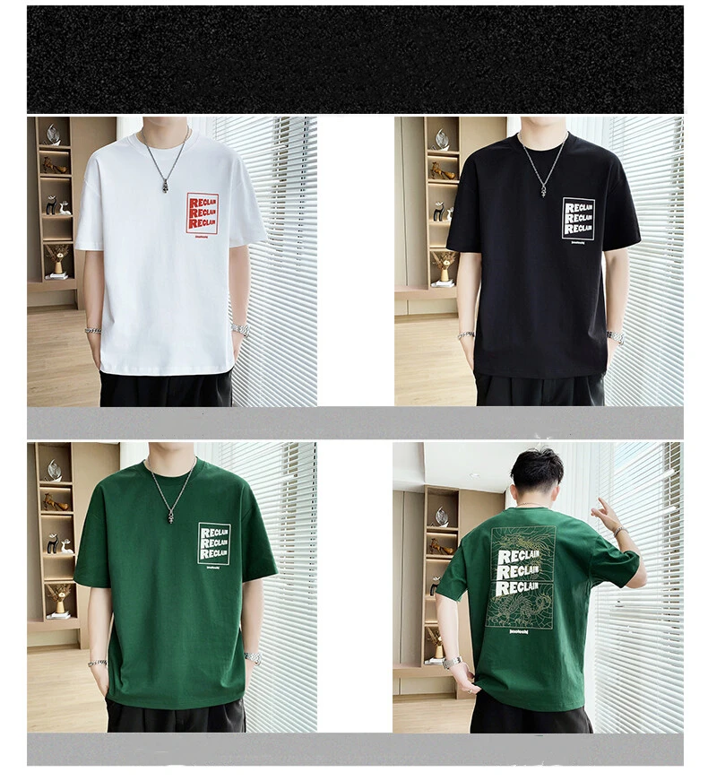 

ZG Men's 2025 new pure cotton short-sleeved T-shirt trendy men's summer trendy brand trendy handsome clothes