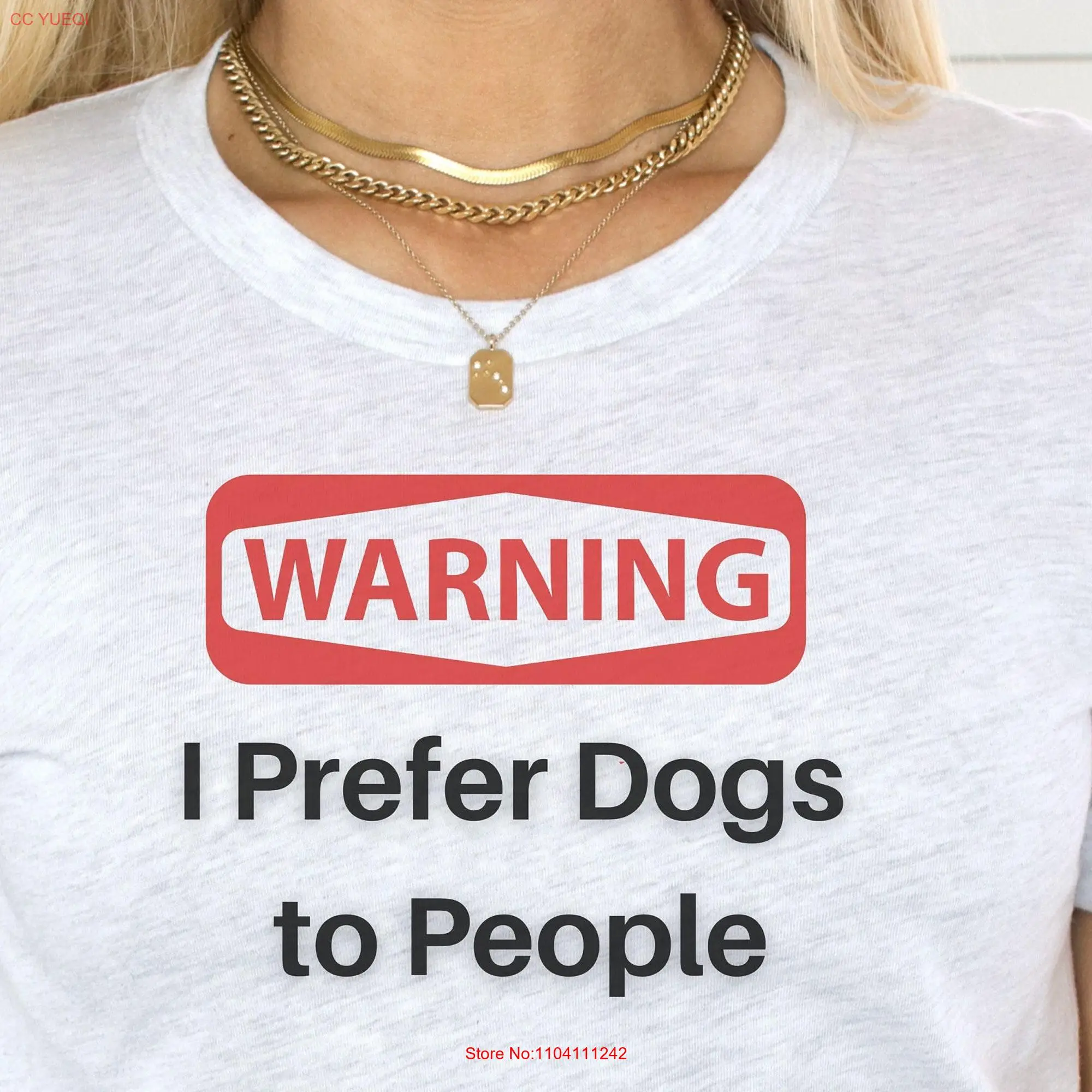 Warning I prefer Dogs to people T Shirt Dog lover shirts gifts tops love sarcastic long or short sleeves