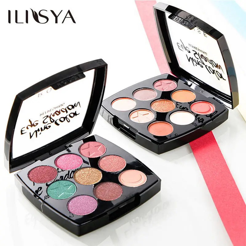 ILISYA 9-Color Eyeshadow Palette Earth Tone Matte Shimmer Pearlescent Grapefruit for Beginners Stage Makeup