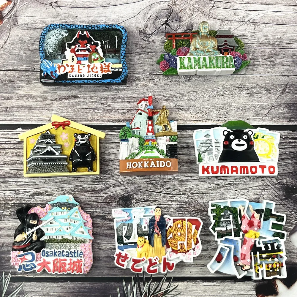 Kumamoto Bear & Castle 3D Fridge Magnet, Cute Japanese Mascot Souvenir, Kyushu Travel Gift